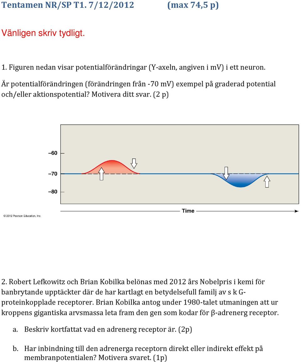 Robert Lefkowitz och Brian Kobilka belönas med 2012 års Nobelpris i kemi för banbrytande upptäckter där de har kartlagt en betydelsefull familj av s k G- proteinkopplade receptorer.