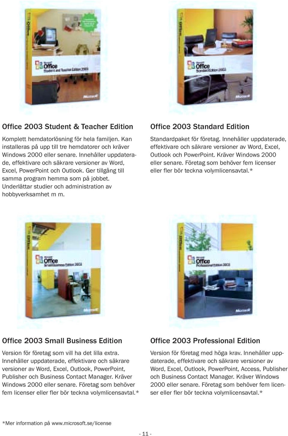 Underlättar studier och administration av hobbyverksamhet m m. Office 2003 Standard Edition Standardpaket för företag.