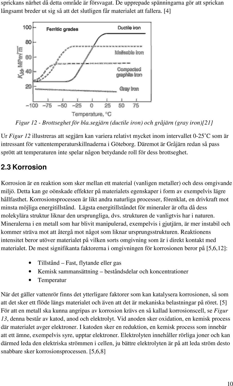 Göteborg. Däremot är Gråjärn redan så pass sprött att temperaturen inte spelar någon betydande roll för dess brottseghet. 2.