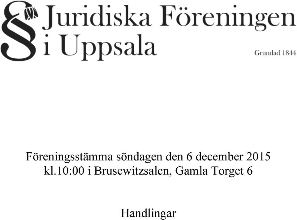 10:00 i Brusewitzsalen,