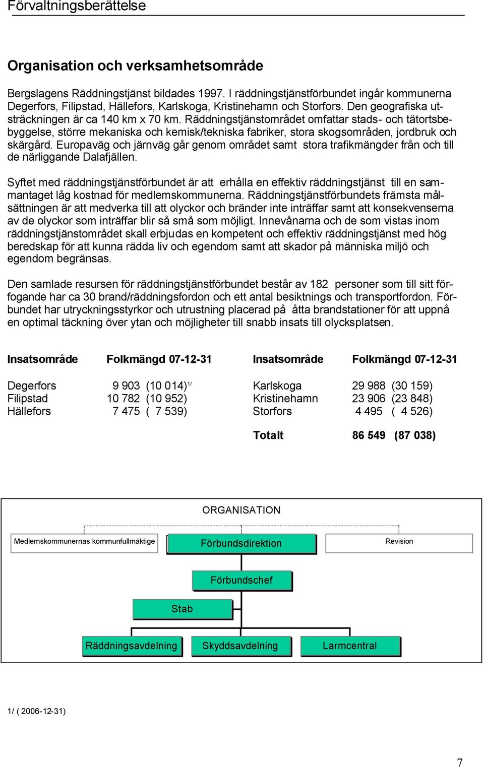 Räddningstjänstområdet omfattar stads- och tätortsbebyggelse, större mekaniska och kemisk/tekniska fabriker, stora skogsområden, jordbruk och skärgård.