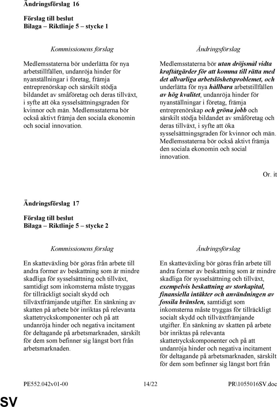 Medlemsstaterna bör utan dröjsmål vidta kraftåtgärder för att komma till rätta med det allvarliga arbetslöshetsproblemet, och underlätta för nya hållbara arbetstillfällen av hög kvalitet, undanröja