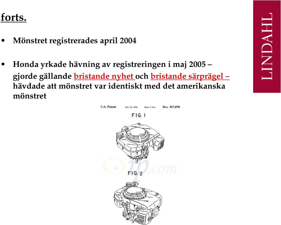 hävning av registreringen i maj 2005 gjorde gällande