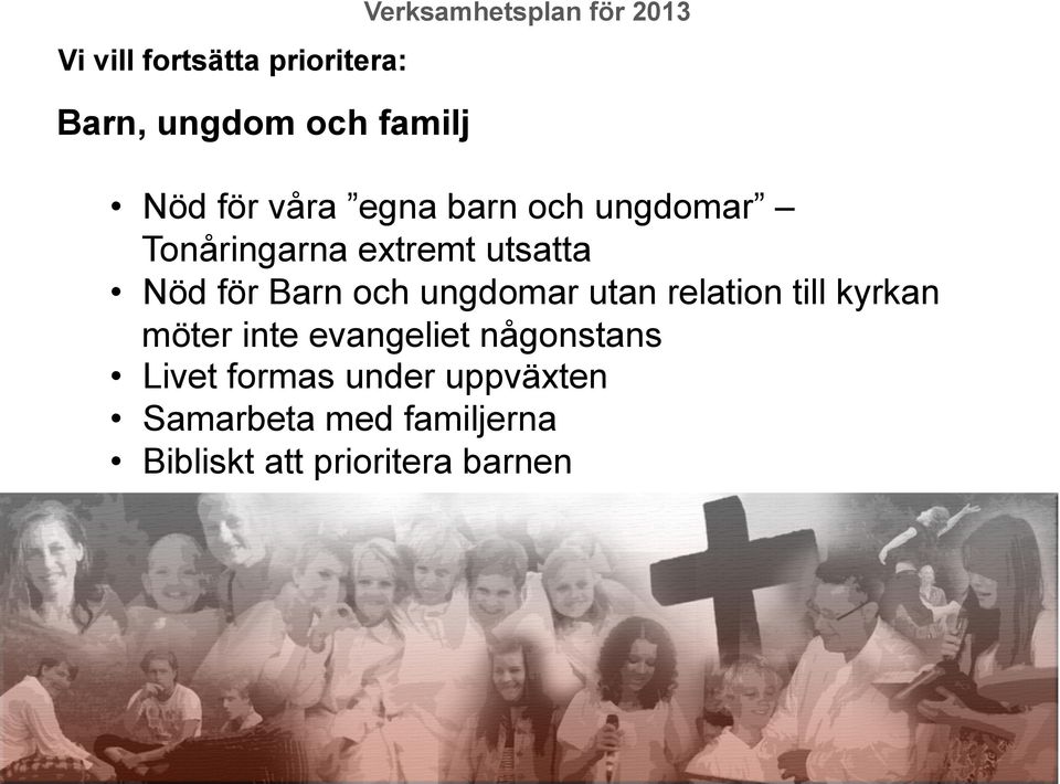 och ungdomar utan relation till kyrkan möter inte evangeliet någonstans Livet