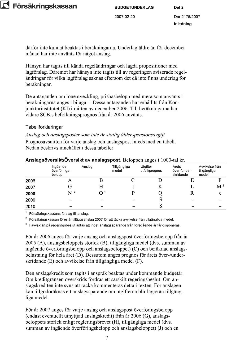 Däremot har hänsyn inte tagits till av regeringen aviserade regeländringar för vilka lagförslag saknas eftersom det då inte finns underlag för beräkningar.