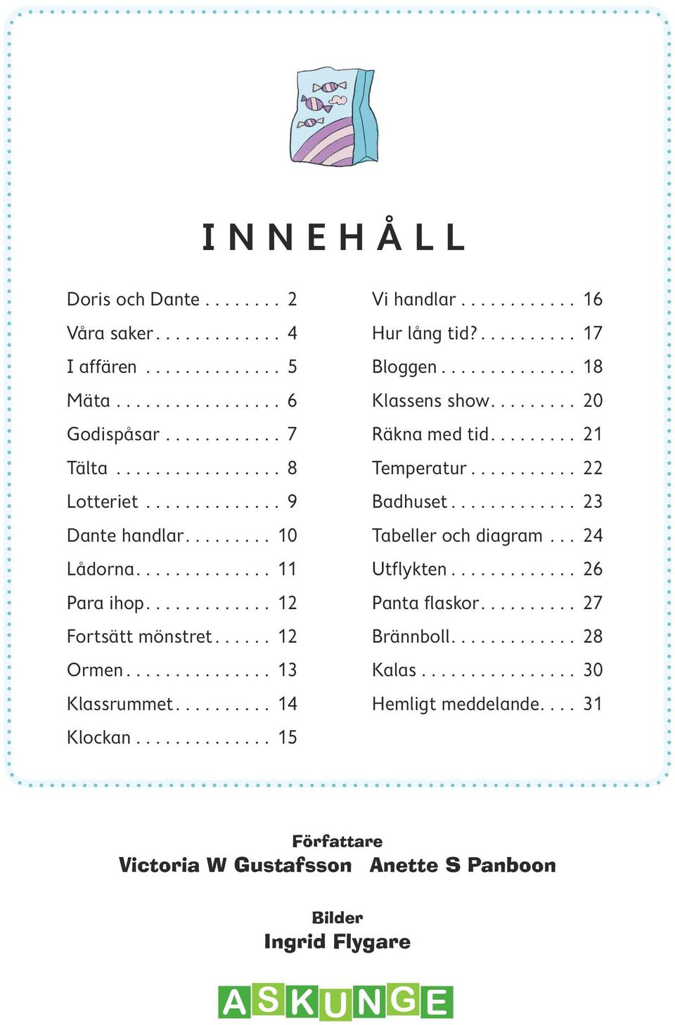 ........ Tabeller och diagram... Lådorna.............. Utflykten............. Para ihop............. Panta flaskor.......... Fortsätt mönstret...... Brännboll............. Ormen.