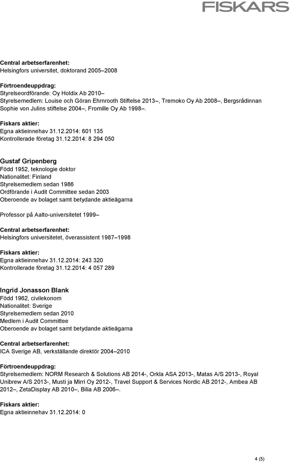 2014: 601 135 Kontrollerade företag 31.12.