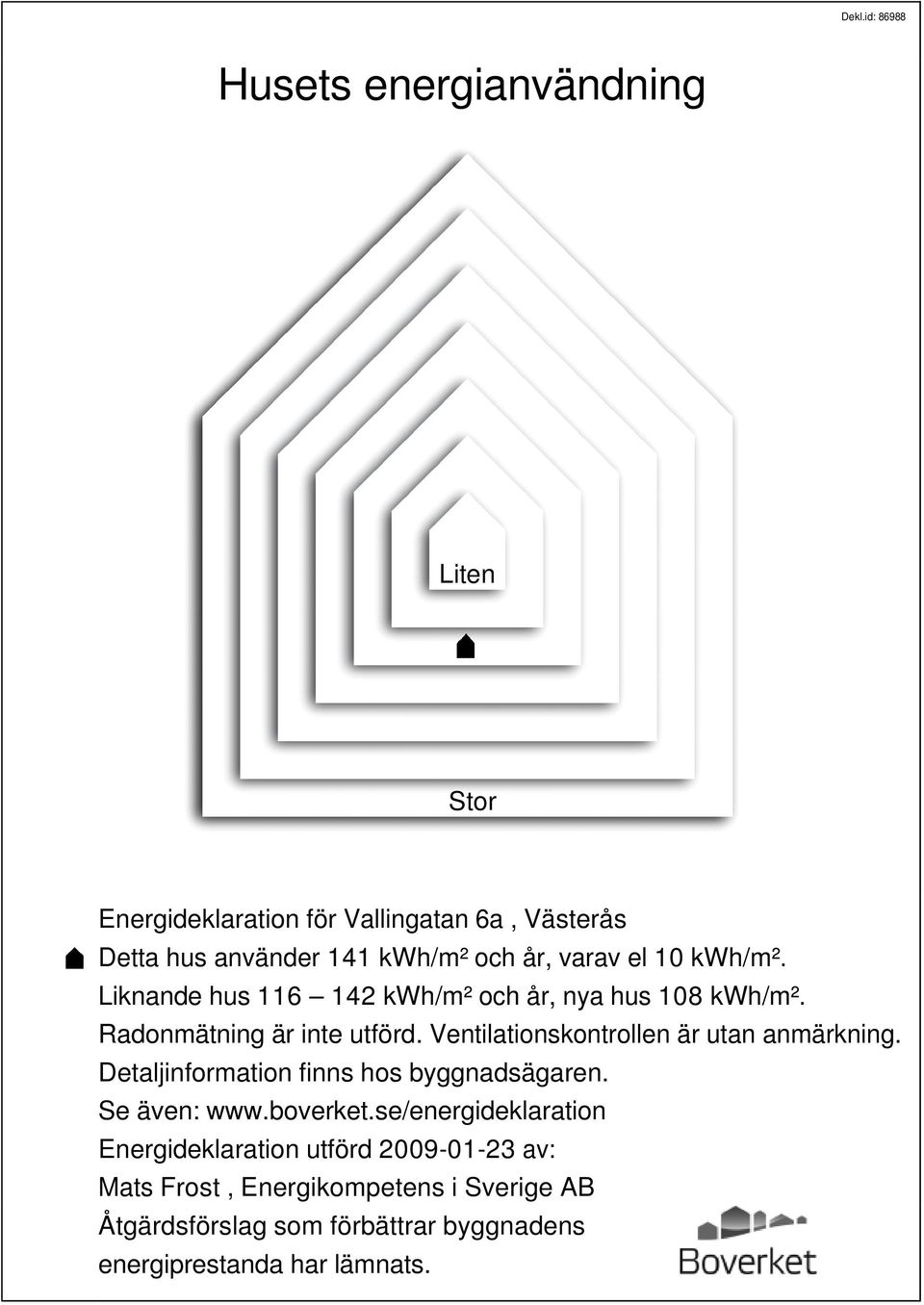 Ventilationskontrollen är utan anmärkning. Detaljinformation finns hos byggnadsägaren. Se även: www.boverket.