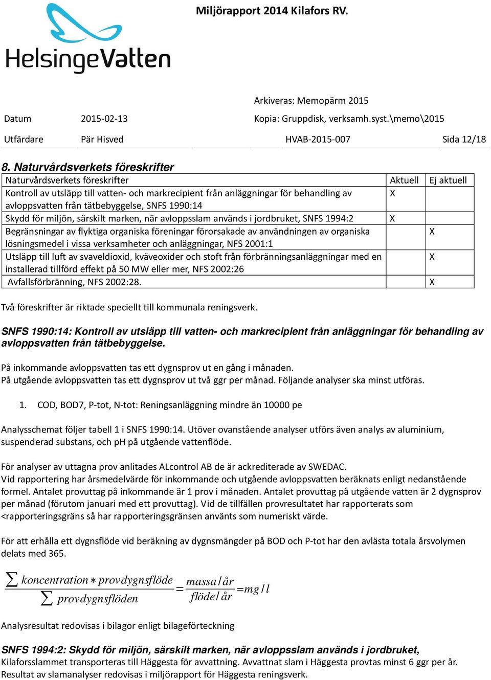 Skydd för miljön, särskilt marken, när avloppsslam används i jordbruket, SNFS 1994:2 Begränsningar av flyktiga organiska föreningar förorsakade av användningen av organiska lösningsmedel i vissa