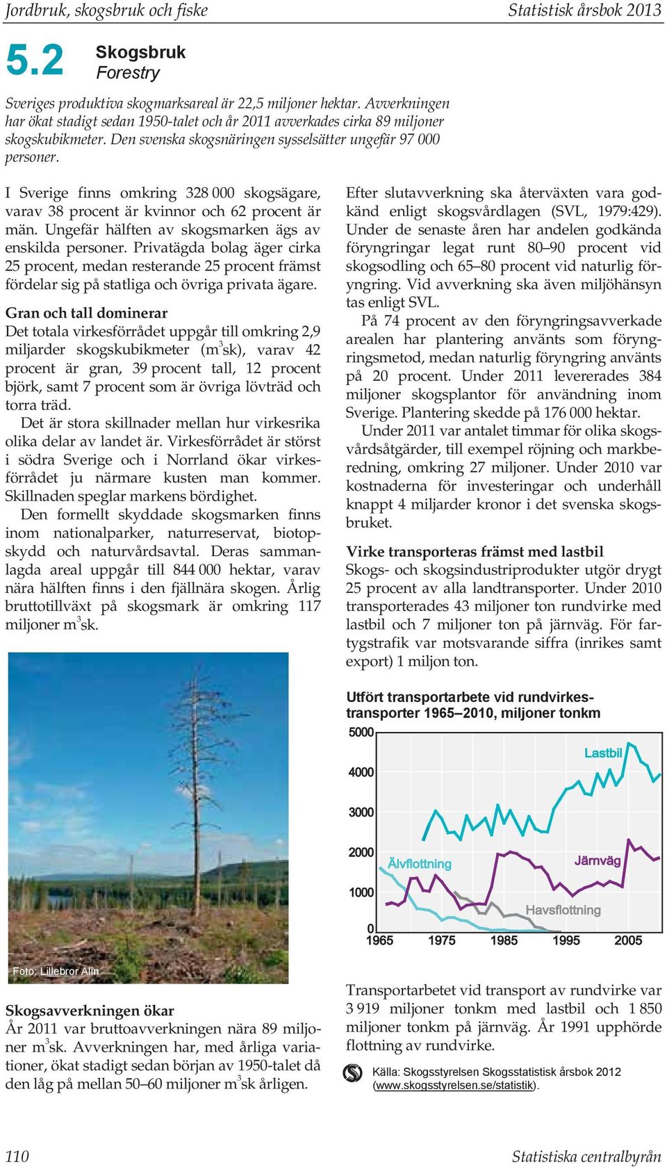 I Sverige finns omkring 328 000 skogsägare, varav 38 procent är kvinnor och 62 procent är män. Ungefär hälften av skogsmarken ägs av enskilda personer.