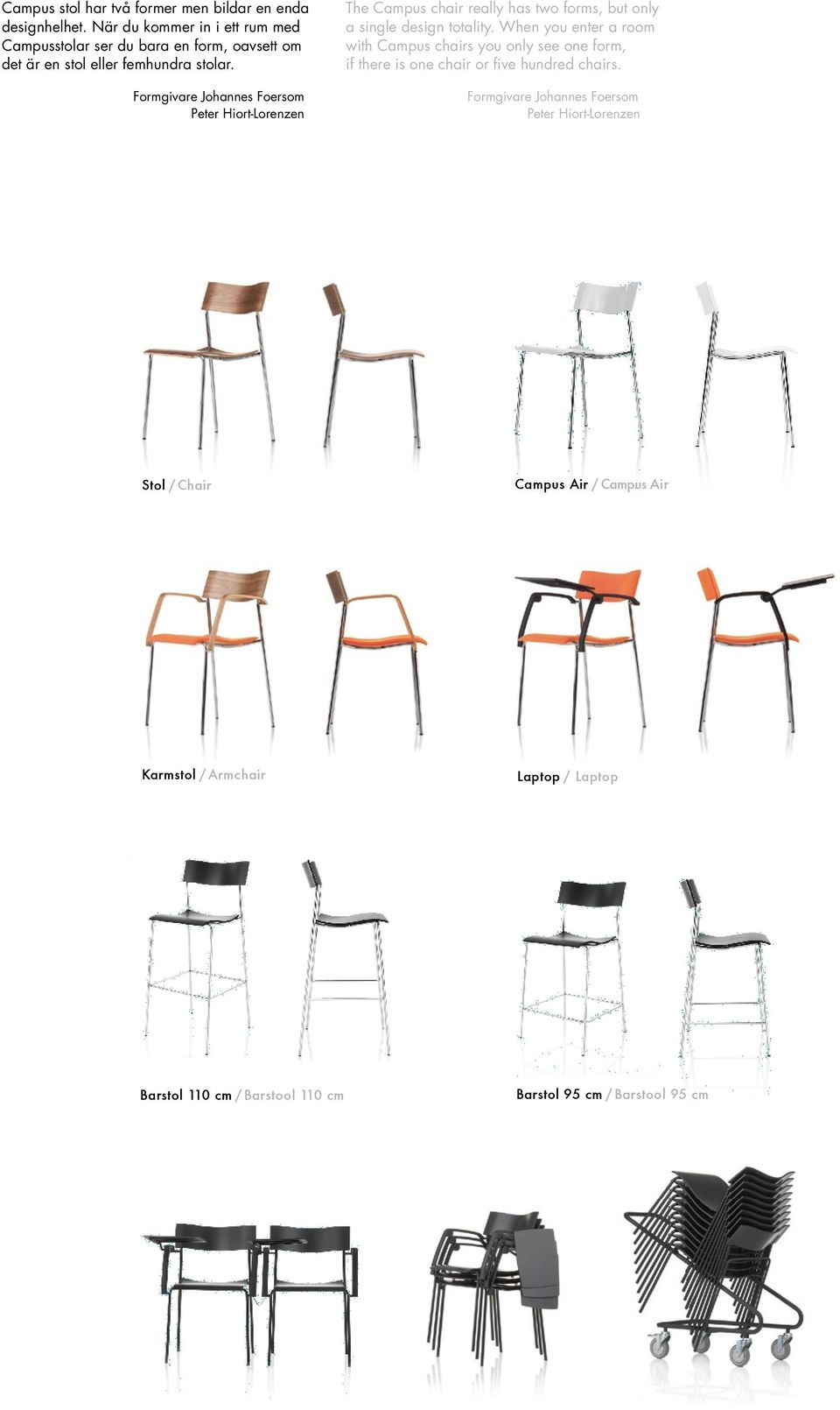 Formgivare Johannes Foersom Peter Hiort-Lorenzen The pus chair really has two forms, but only a single design totality.