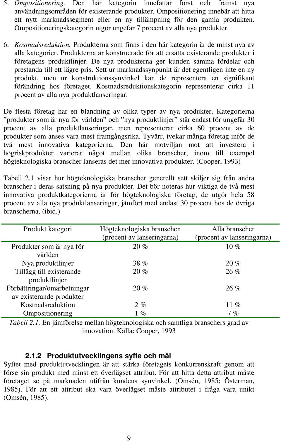 Kostnadsreduktion. Produkterna som finns i den här kategorin är de minst nya av alla kategorier. Produkterna är konstruerade för att ersätta existerande produkter i företagens produktlinjer.