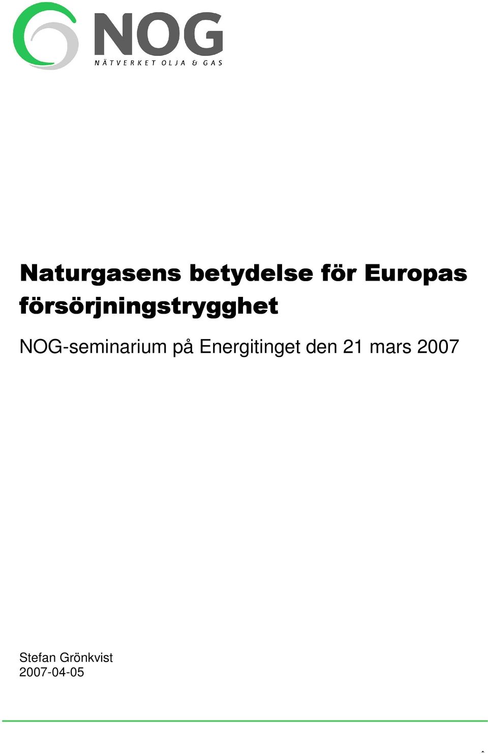 NOG-seminarium på Energitinget