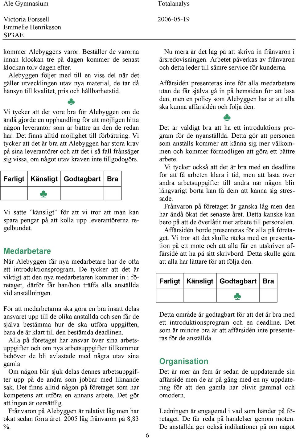 Vi tycker att det vore bra för Alebyggen om de ändå gjorde en upphandling för att möjligen hitta någon leverantör som är bättre än den de redan har. Det finns alltid möjlighet till förbättring.