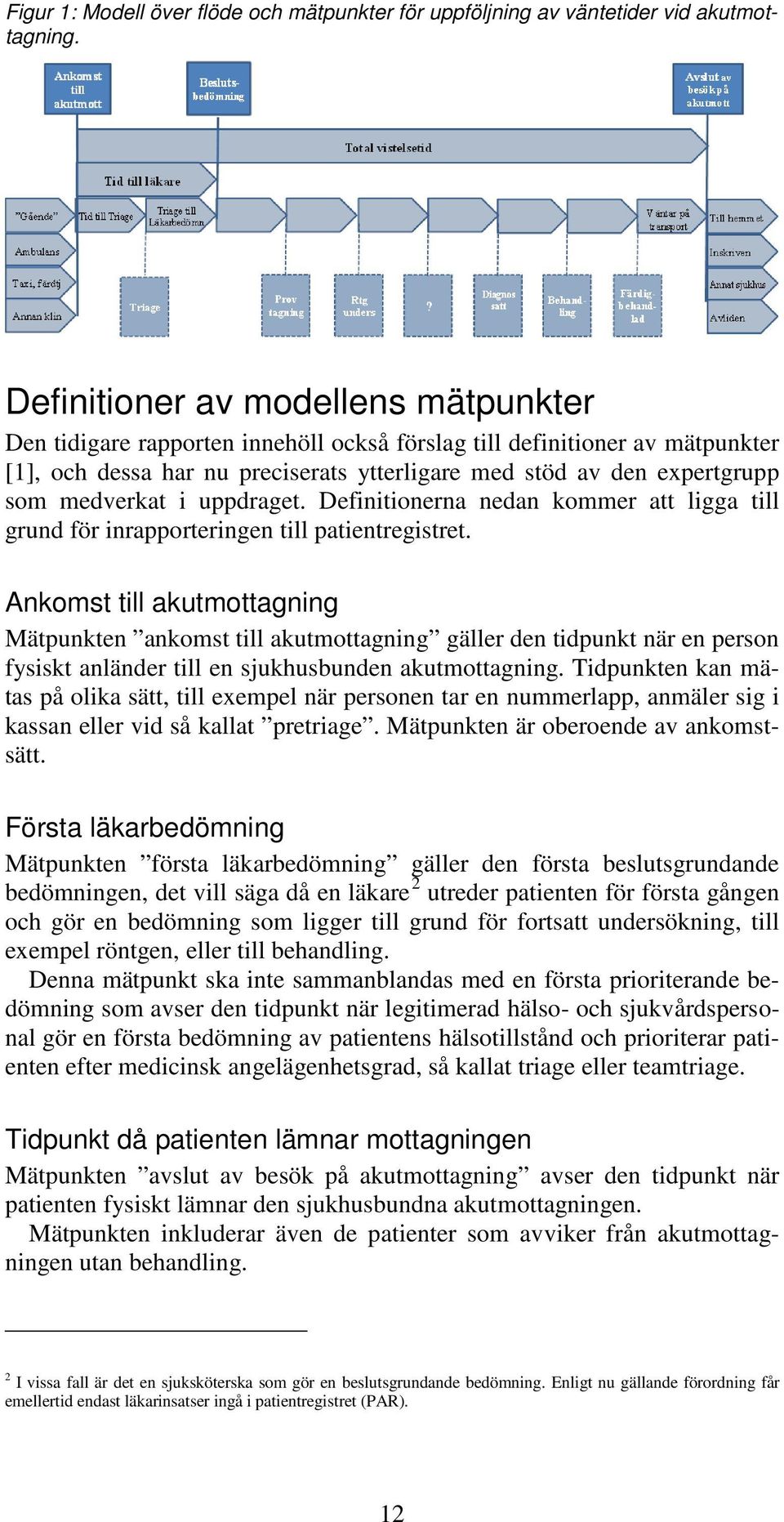 medverkat i uppdraget. Definitionerna nedan kommer att ligga till grund för inrapporteringen till patientregistret.