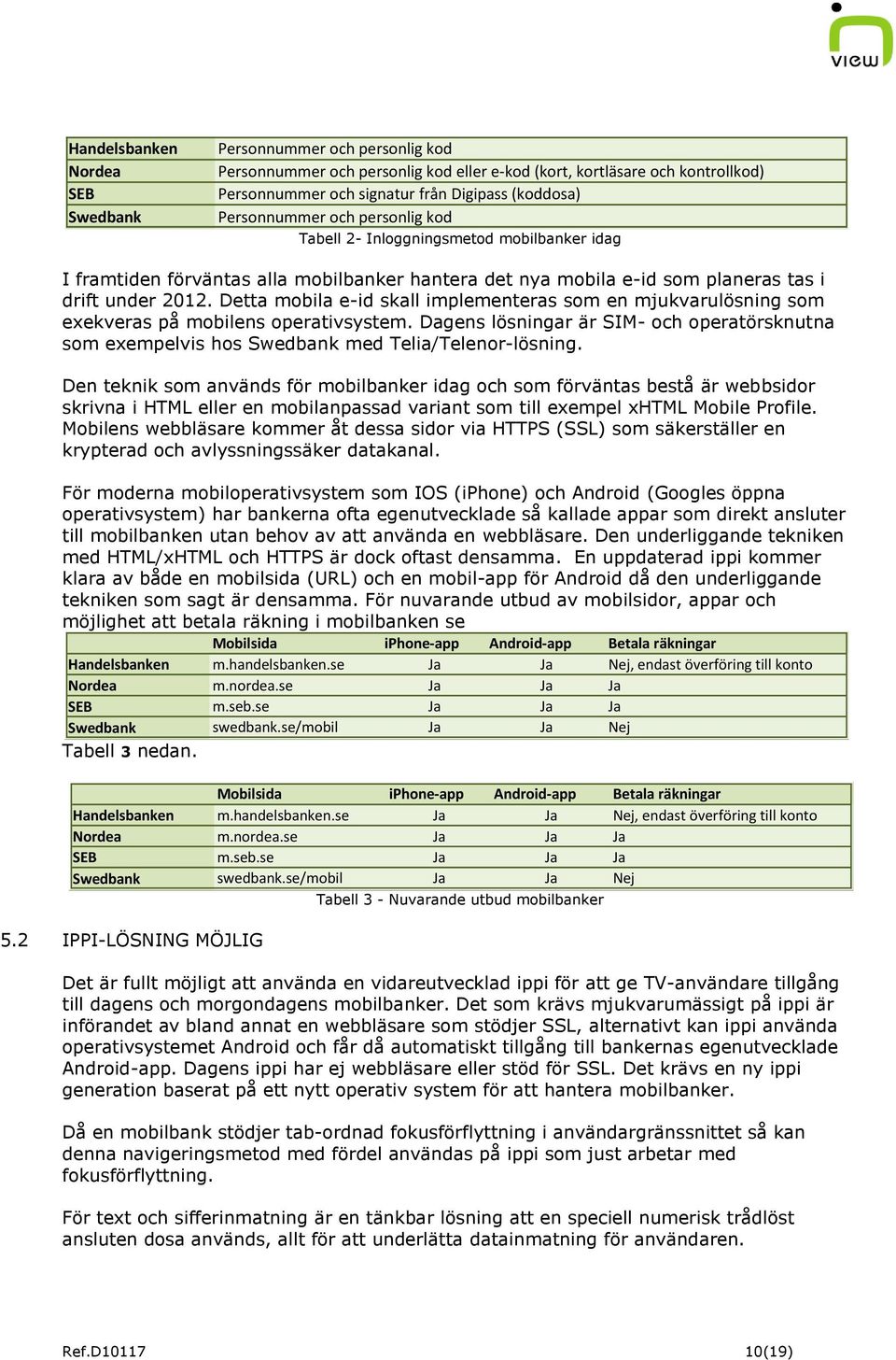 Detta mobila e-id skall implementeras som en mjukvarulösning som exekveras på mobilens operativsystem.