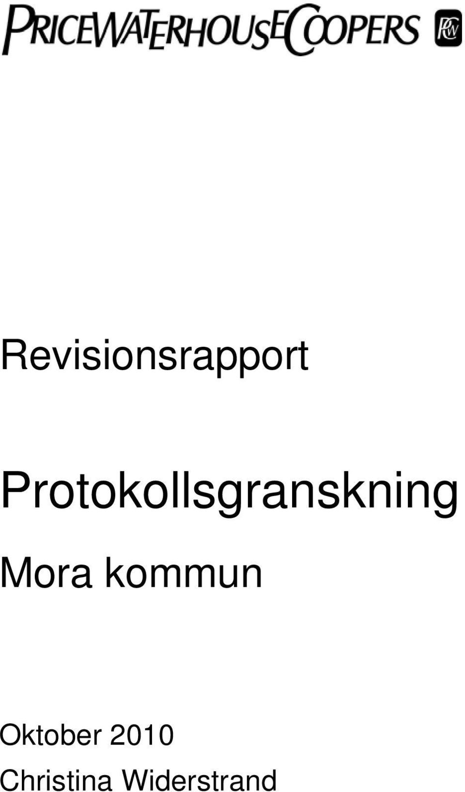 Mora kommun Oktober