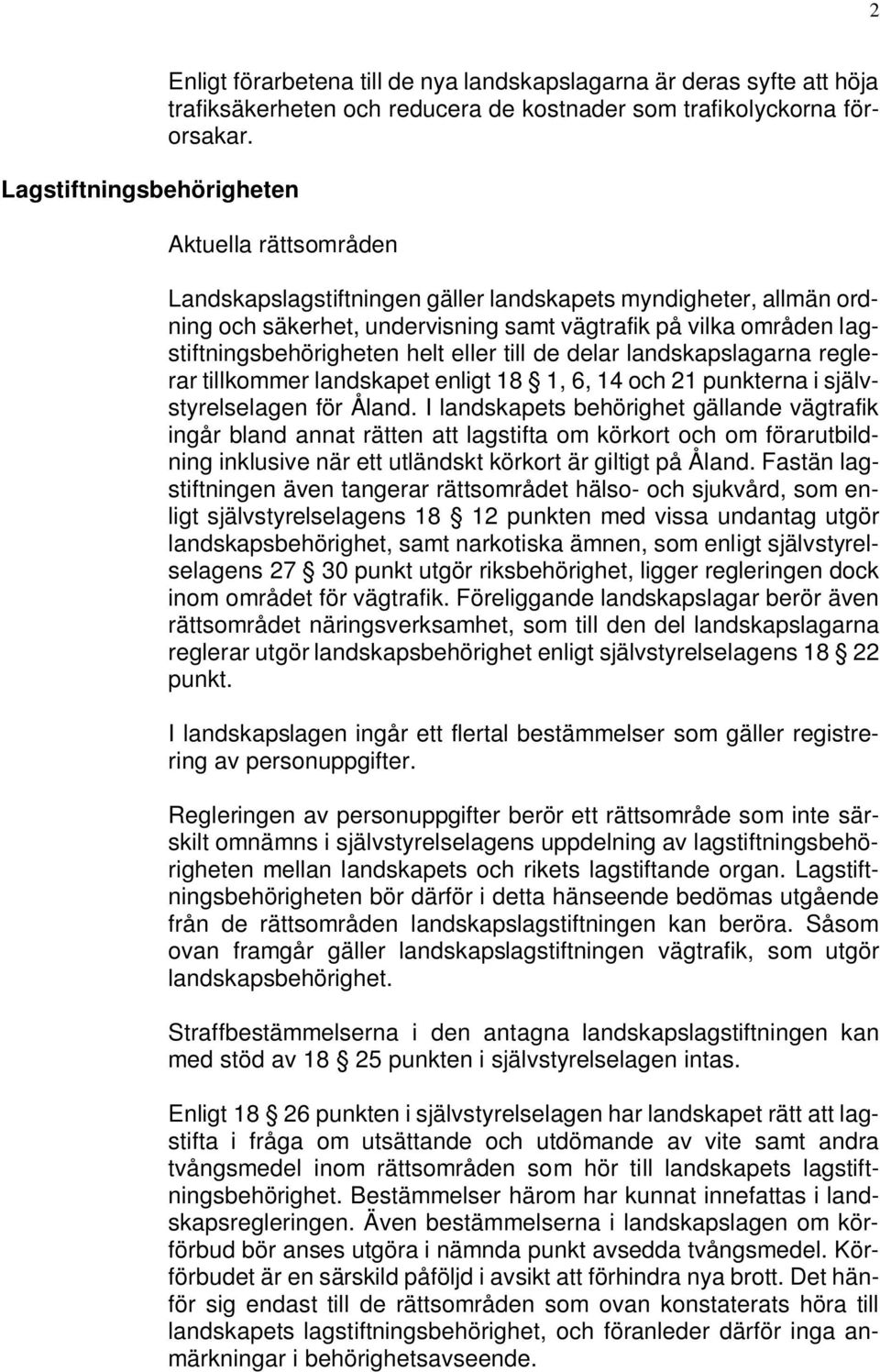 delar landskapslagarna reglerar tillkommer landskapet enligt 18 1, 6, 14 och 21 punkterna i självstyrelselagen för Åland.