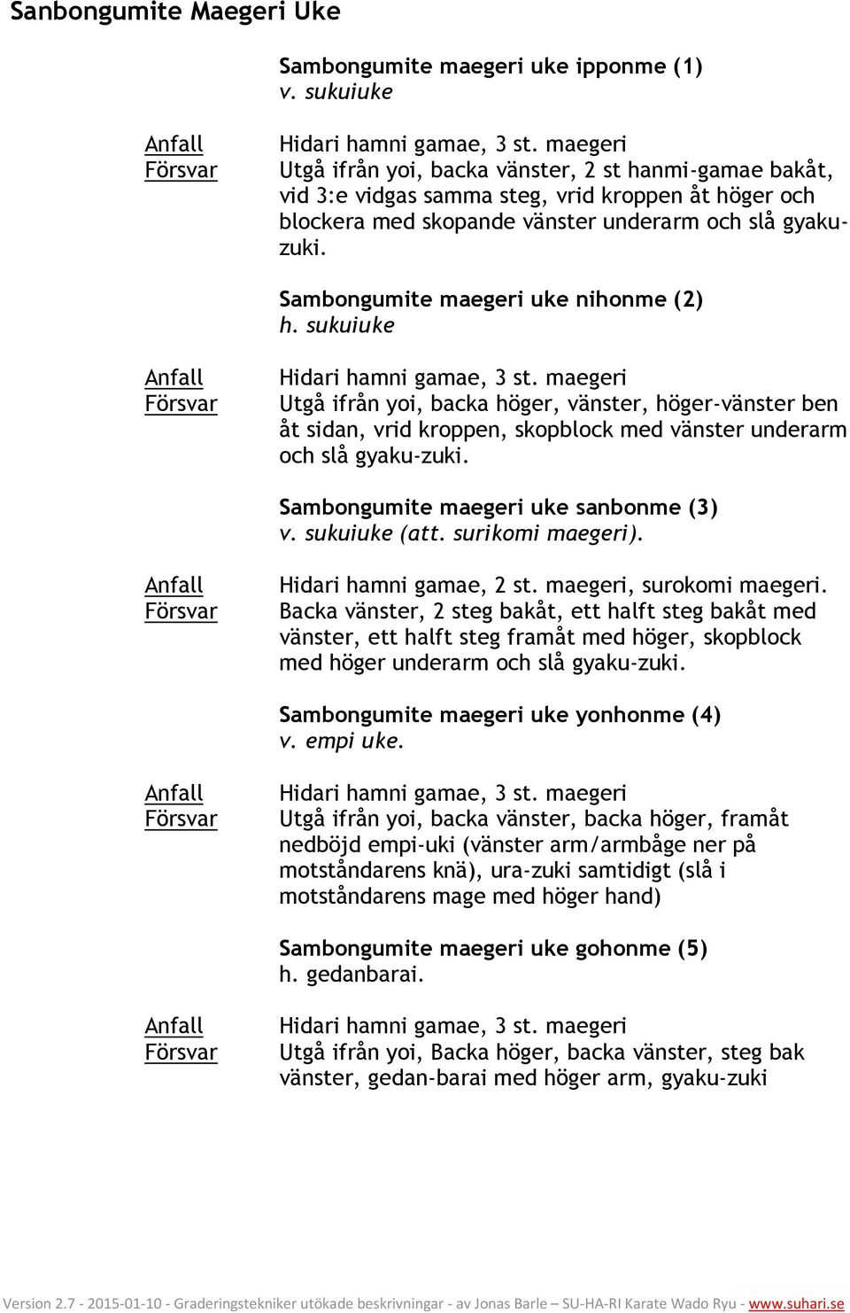 Sambongumite maegeri uke nihonme (2) h. sukuiuke Hidari hamni gamae, 3 st.