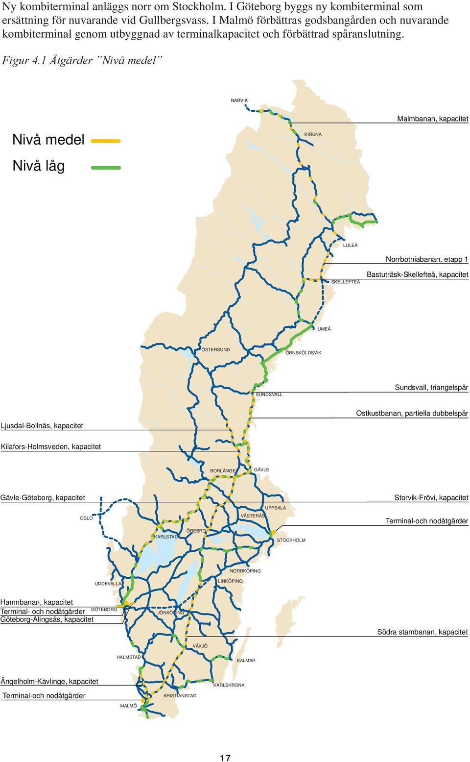 1 Åtgärder Nivå medel NARVIK Nivå medel Nivå låg KIRUNA Malmbanan, kapacitet LULEÅ Norrbotniabanan, etapp 1 SKELLEFTEÅ Bastuträsk-Skellefteå, kapacitet UMEÅ ÖSTERSUND ÖRNSKÖLDSVIK SUNDSVALL