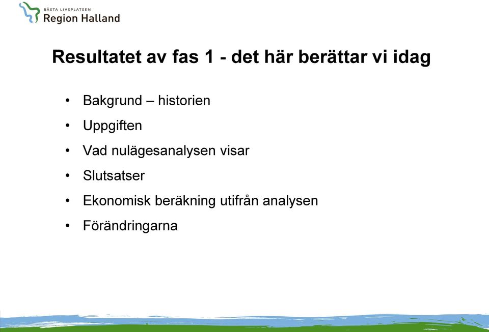 nulägesanalysen visar Slutsatser