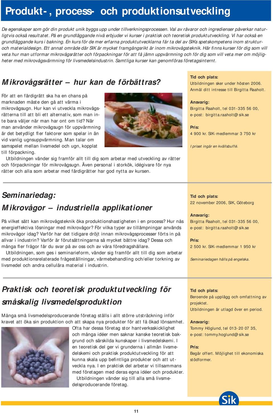 En kurs för de mer erfarna produktutvecklarna får ta del av SIKs spetskompetens inom strukturoch materialdesign. Ett annat område där SIK är mycket framgångsrikt är inom mikrovågsteknik.