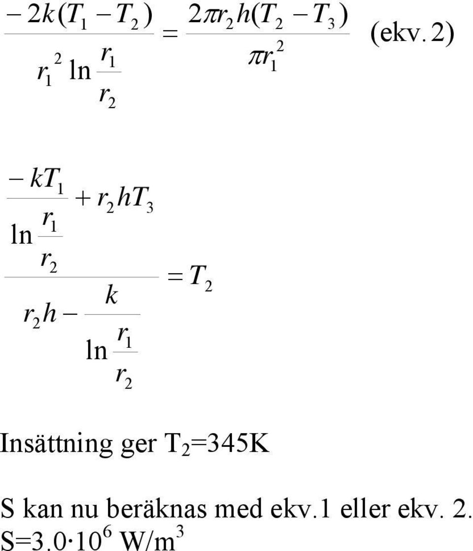 kan nu beäknas med ekv.