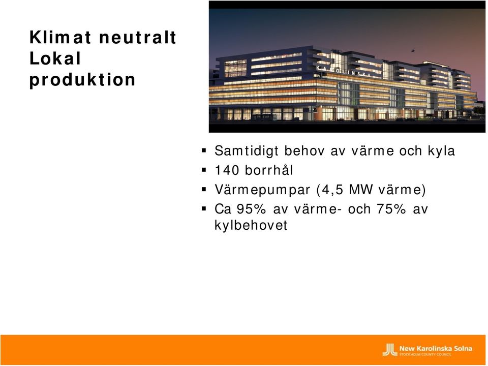 140 borrhål Värmepumpar (4,5 MW