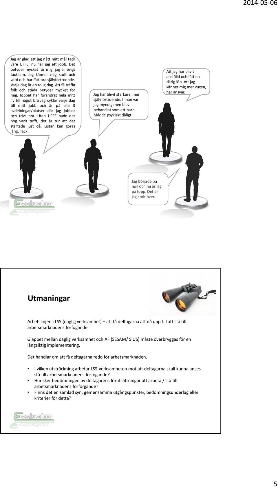 Jobbet har förändrat hela mitt liv till något bra Jag cyklar varje dag till mitt jobb och är på alla 3 avdelningar/platser där jag jobbar och trivs bra.