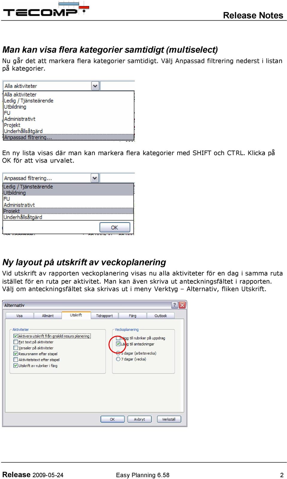 Klicka på OK för att visa urvalet.