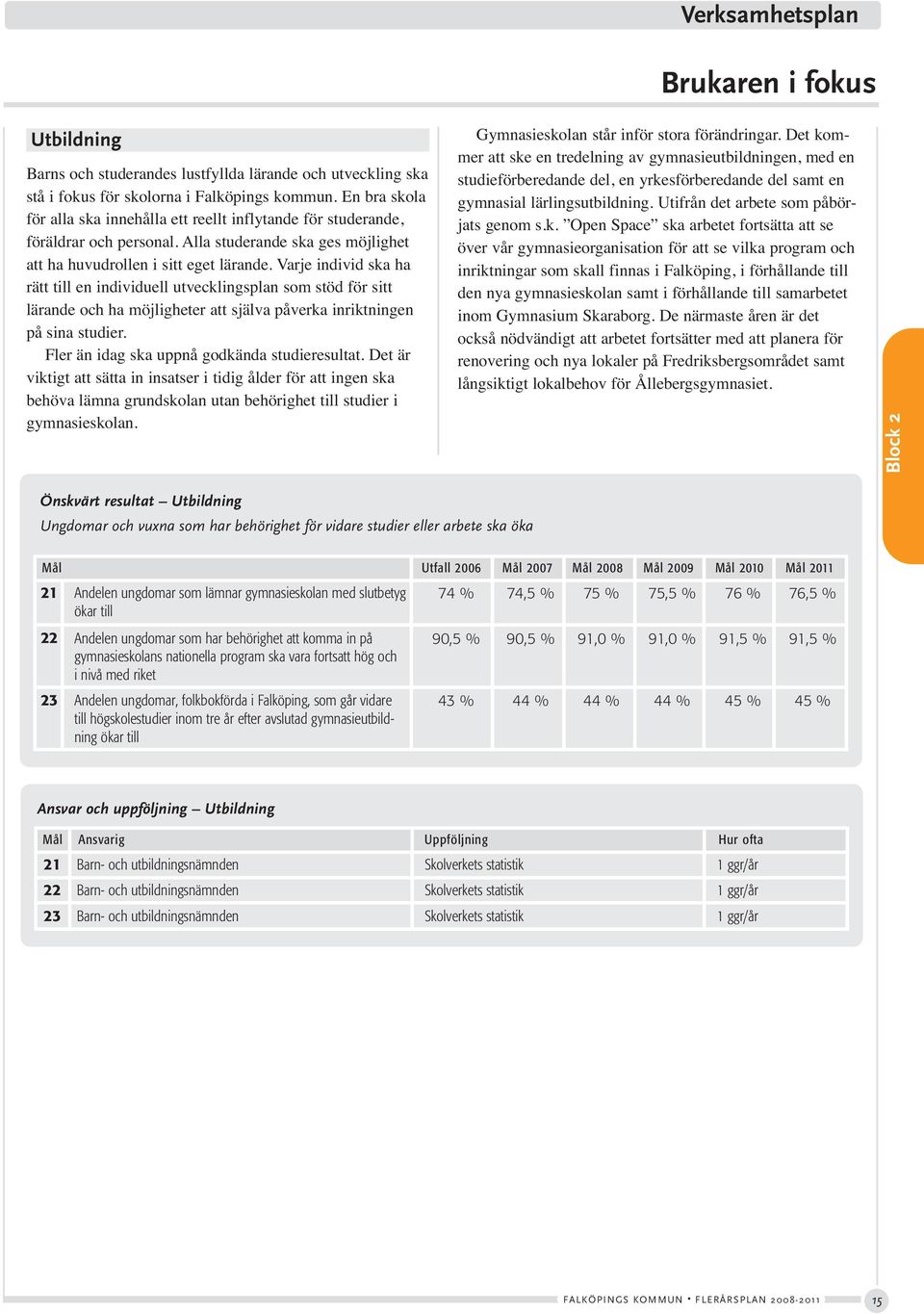 Varje individ ska ha rätt till en individuell utvecklingsplan som stöd för sitt lärande och ha möjligheter att själva påverka inriktningen på sina studier.