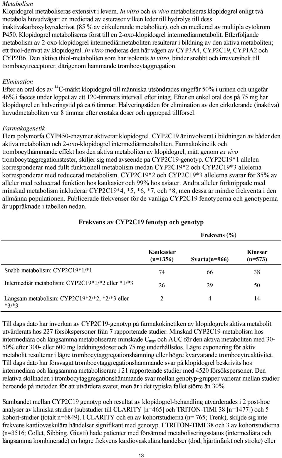 metaboliter), och en medierad av multipla cytokrom P450. Klopidogrel metaboliseras först till en 2-oxo-klopidogrel intermediärmetabolit.