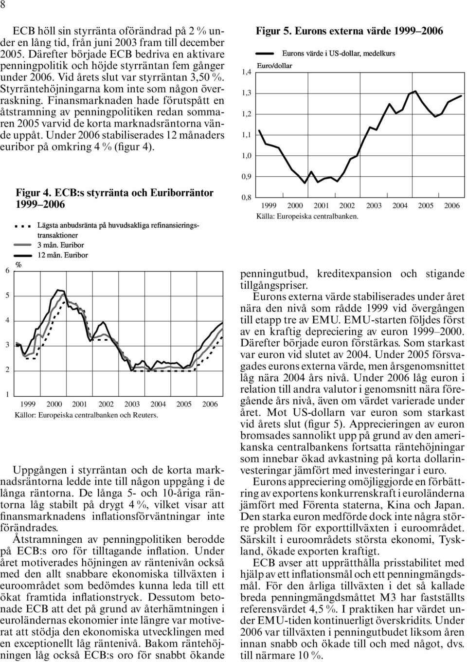 Finansmarknaden hade förutspått en åtstramning av penningpolitiken redan sommaren 2005 varvid de korta marknadsräntorna vände uppåt.