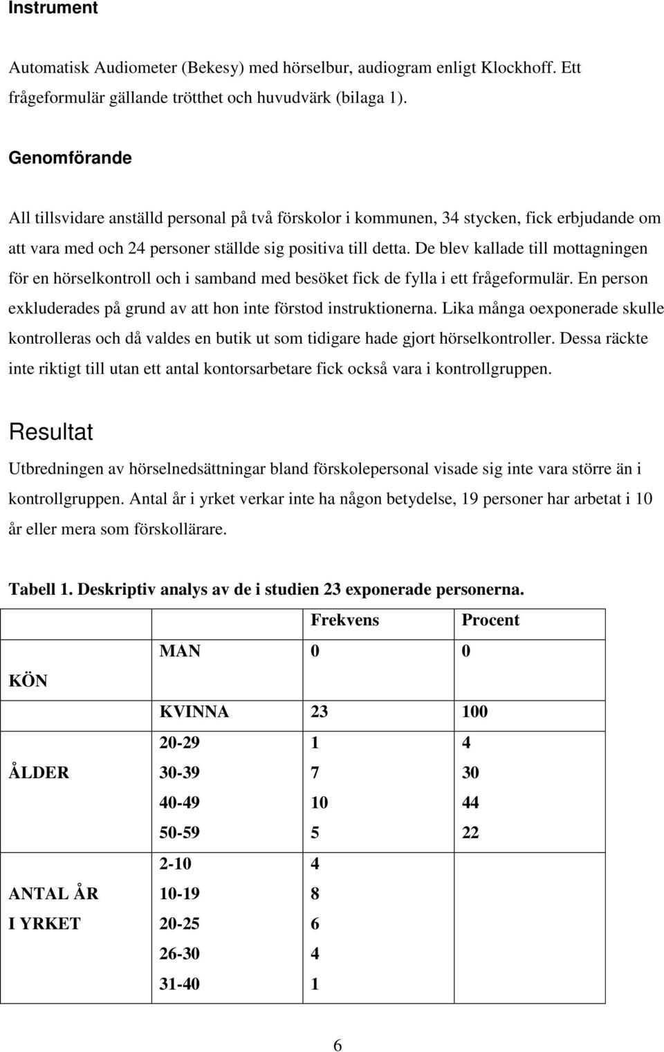 De blev kallade till mottagningen för en hörselkontroll och i samband med besöket fick de fylla i ett frågeformulär. En person exkluderades på grund av att hon inte förstod instruktionerna.