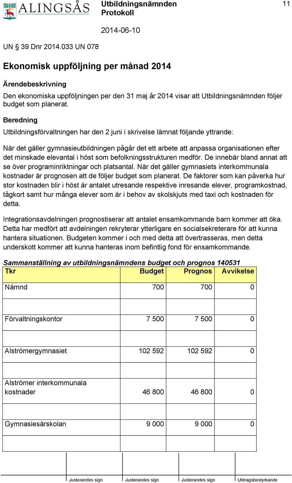 elevantal i höst som befolkningsstrukturen medför. De innebär bland annat att se över programinriktningar och platsantal.