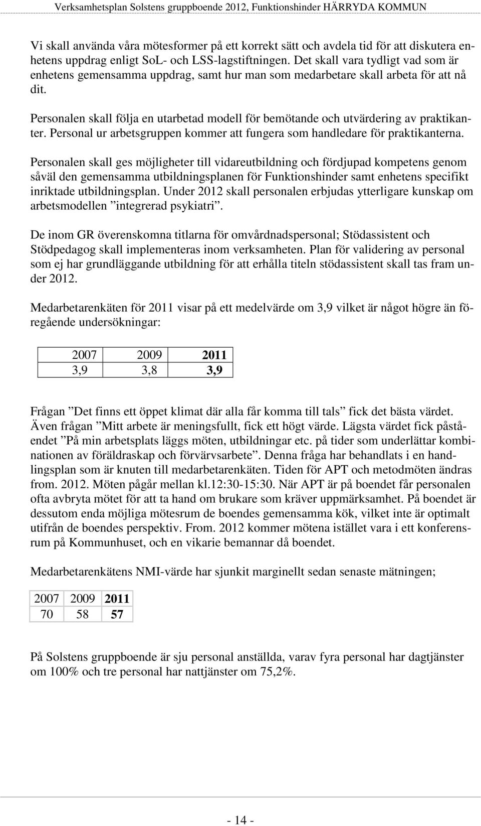 Personalen skall följa en utarbetad modell för bemötande och utvärdering av praktikanter. Personal ur arbetsgruppen kommer att fungera som handledare för praktikanterna.