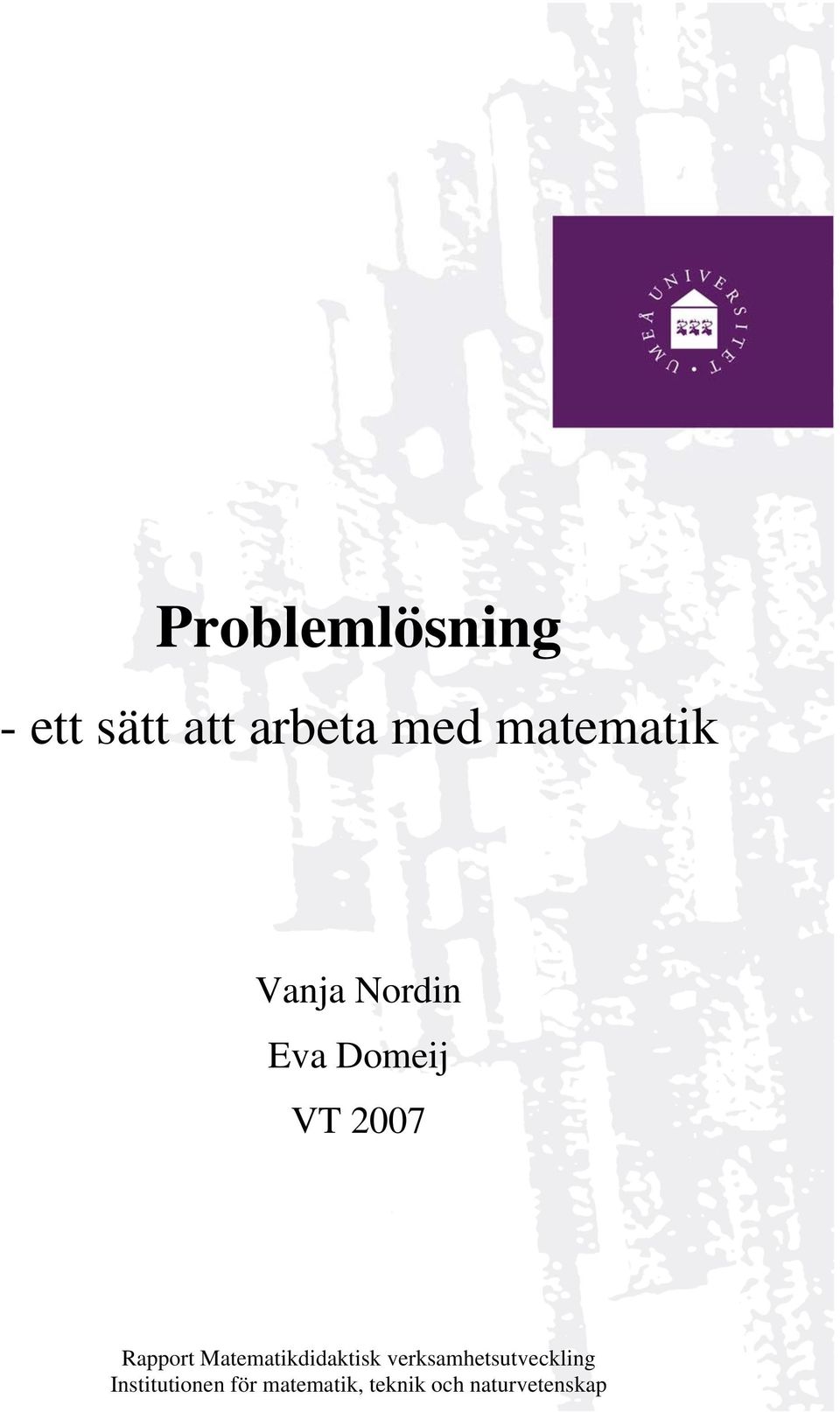 Rapport Matematikdidaktisk