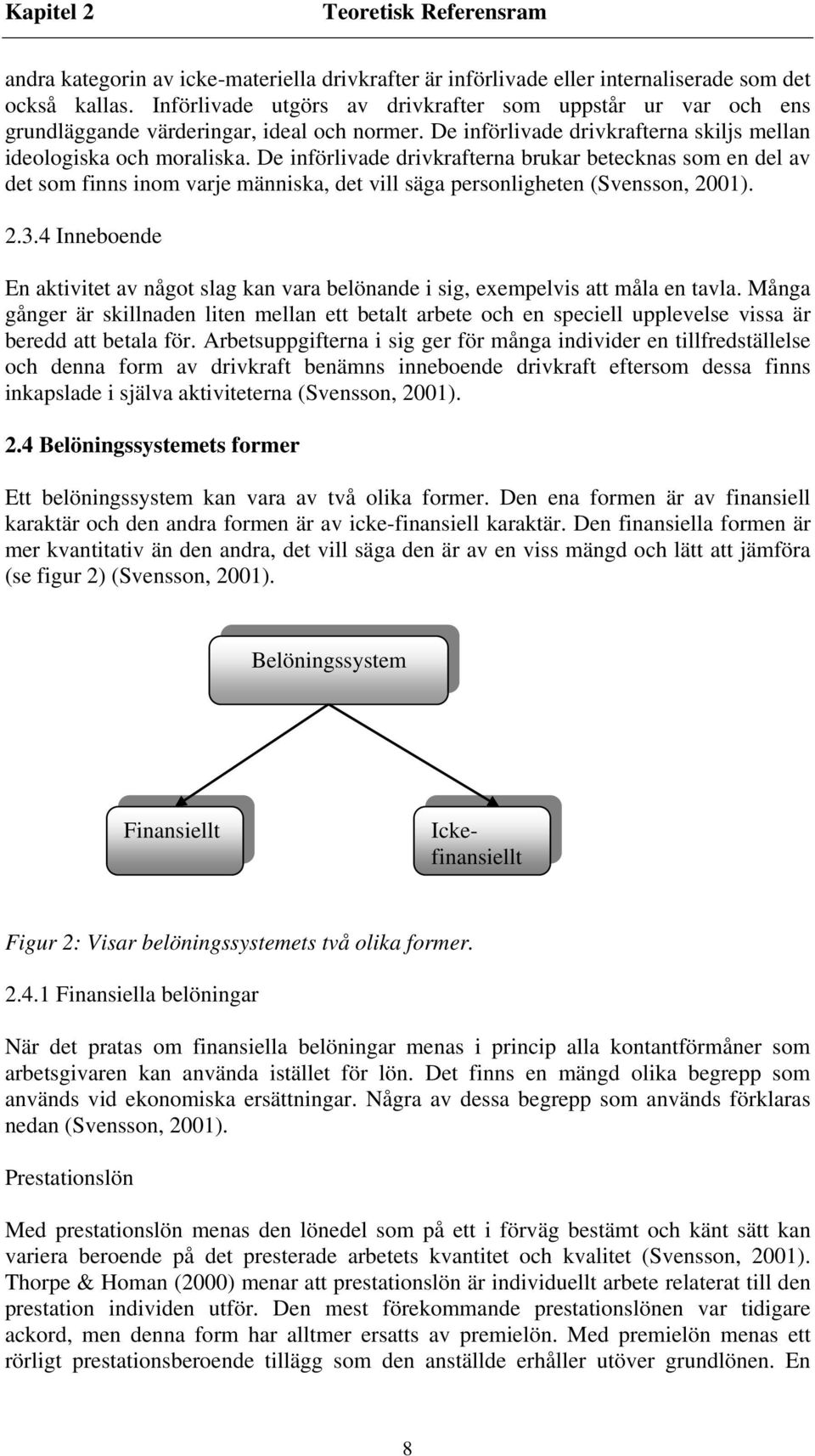 De införlivade drivkrafterna brukar betecknas som en del av det som finns inom varje människa, det vill säga personligheten (Svensson, 2001). 2.3.