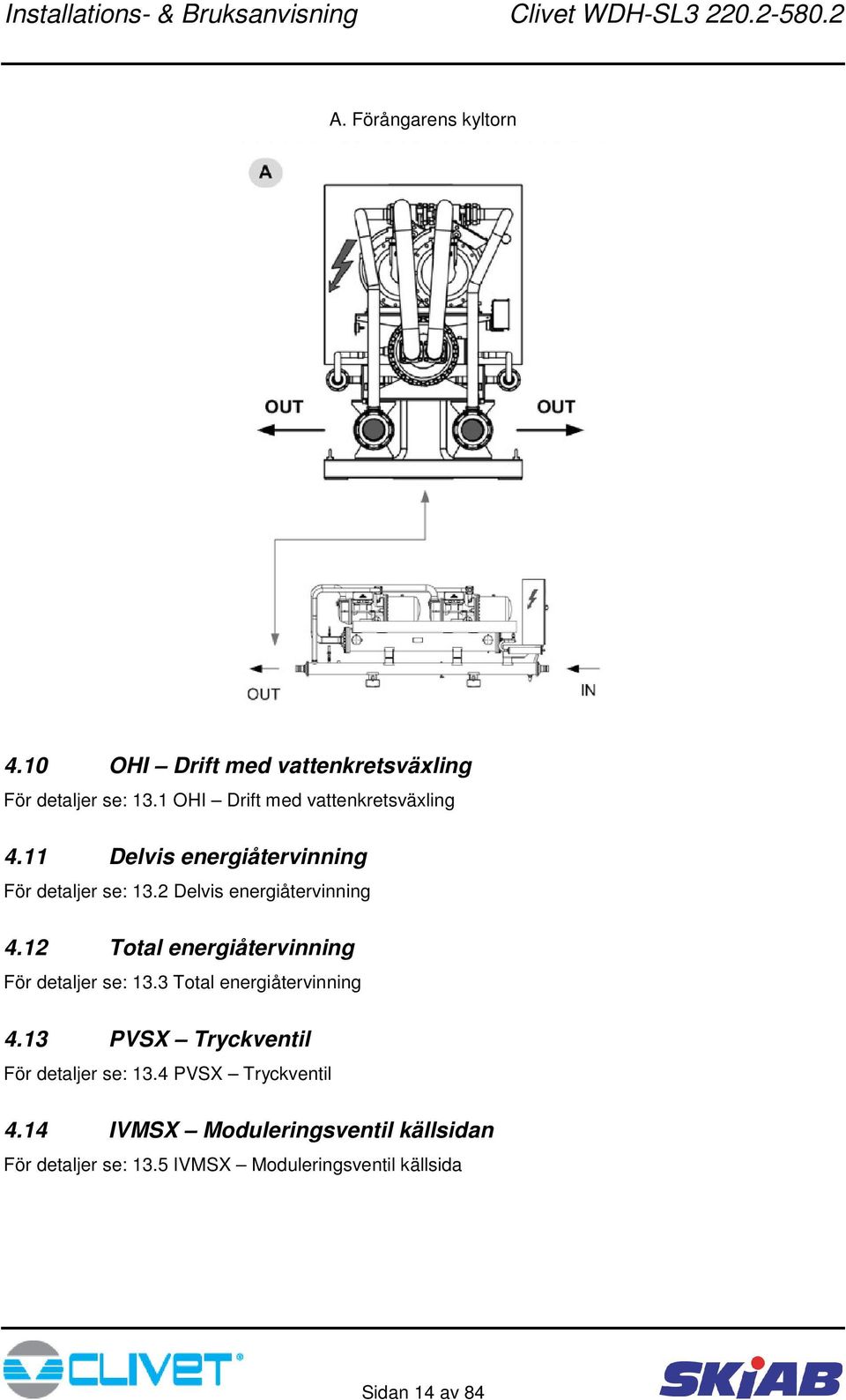 2 Delvis energiåtervinning 4.12 Total energiåtervinning För detaljer se: 13.3 Total energiåtervinning 4.