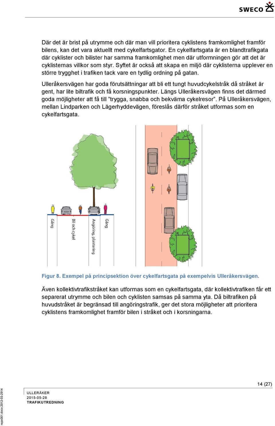 Syftet är också att skapa en miljö där cyklisterna upplever en större trygghet i trafiken tack vare en tydlig ordning på gatan.