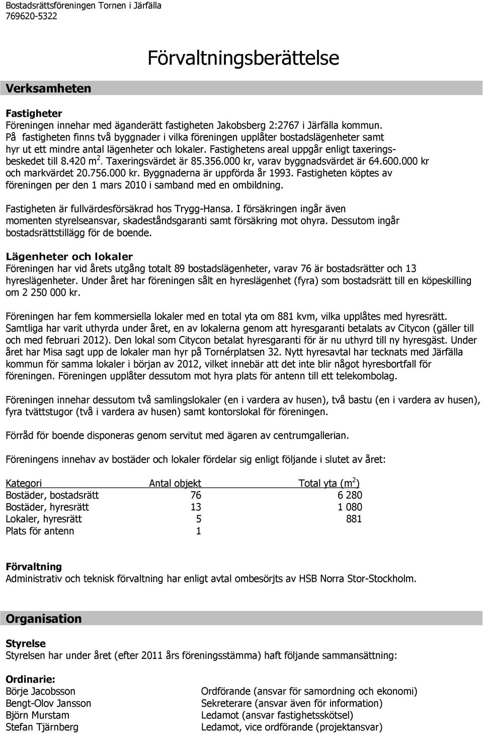 Taxeringsvärdet är 85.356.000 kr, varav byggnadsvärdet är 64.600.000 kr och markvärdet 20.756.000 kr. Byggnaderna är uppförda år 1993.