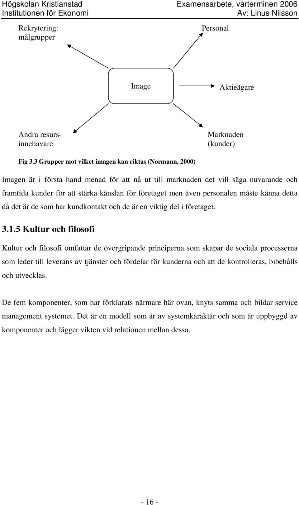 även personalen måste känna detta då det är de som har kundkontakt och de är en viktig del i företaget. 3.1.