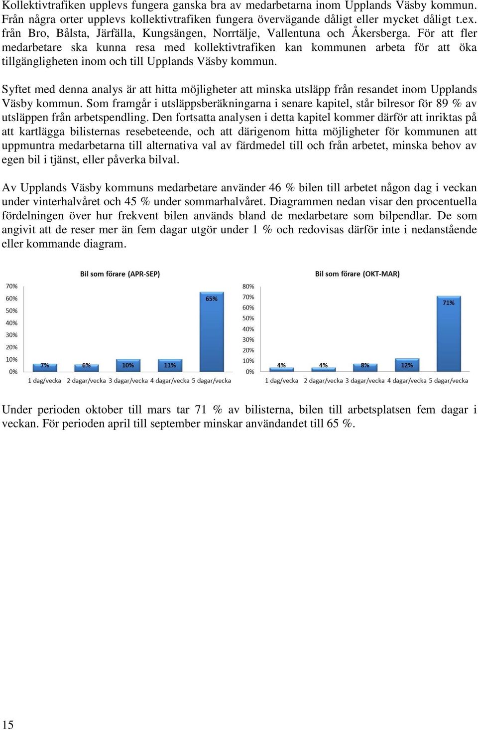 För att fler medarbetare ska kunna resa med kollektivtrafiken kan kommunen arbeta för att öka tillgängligheten inom och till Upplands Väsby kommun.