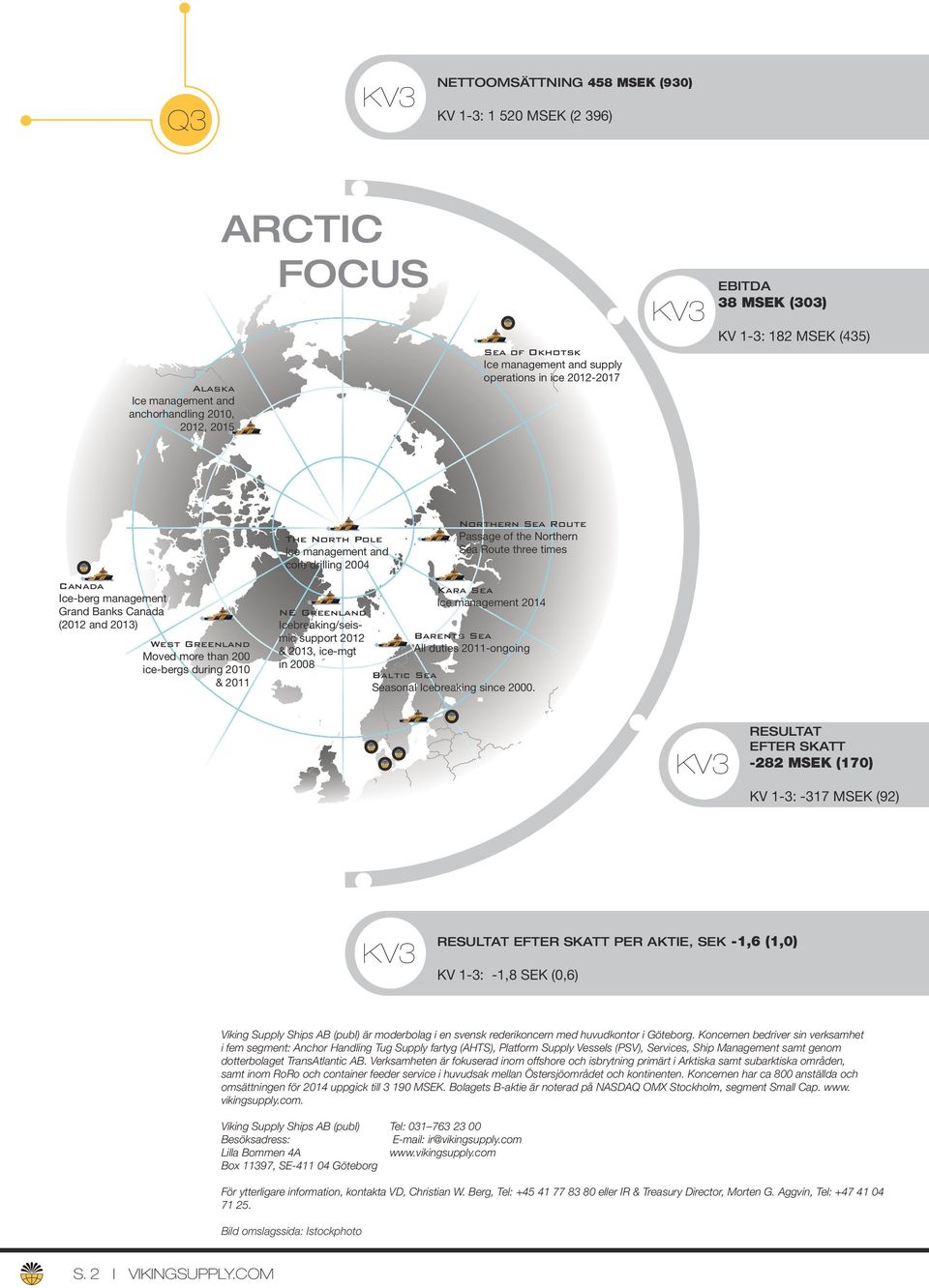 Greenland Moved more than 200 ice-bergs during 2010 & 2011 NE Greenland Icebreaking/seismic support 2012 & 2013, ice-mgt in 2008 Kara Sea Ice management Barents Sea All duties 2011-ongoing Baltic Sea