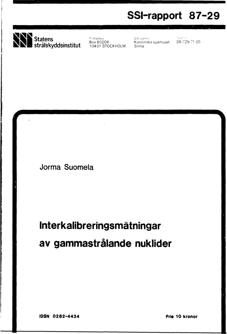 STOCKHOLM Solna Jorma Suomela