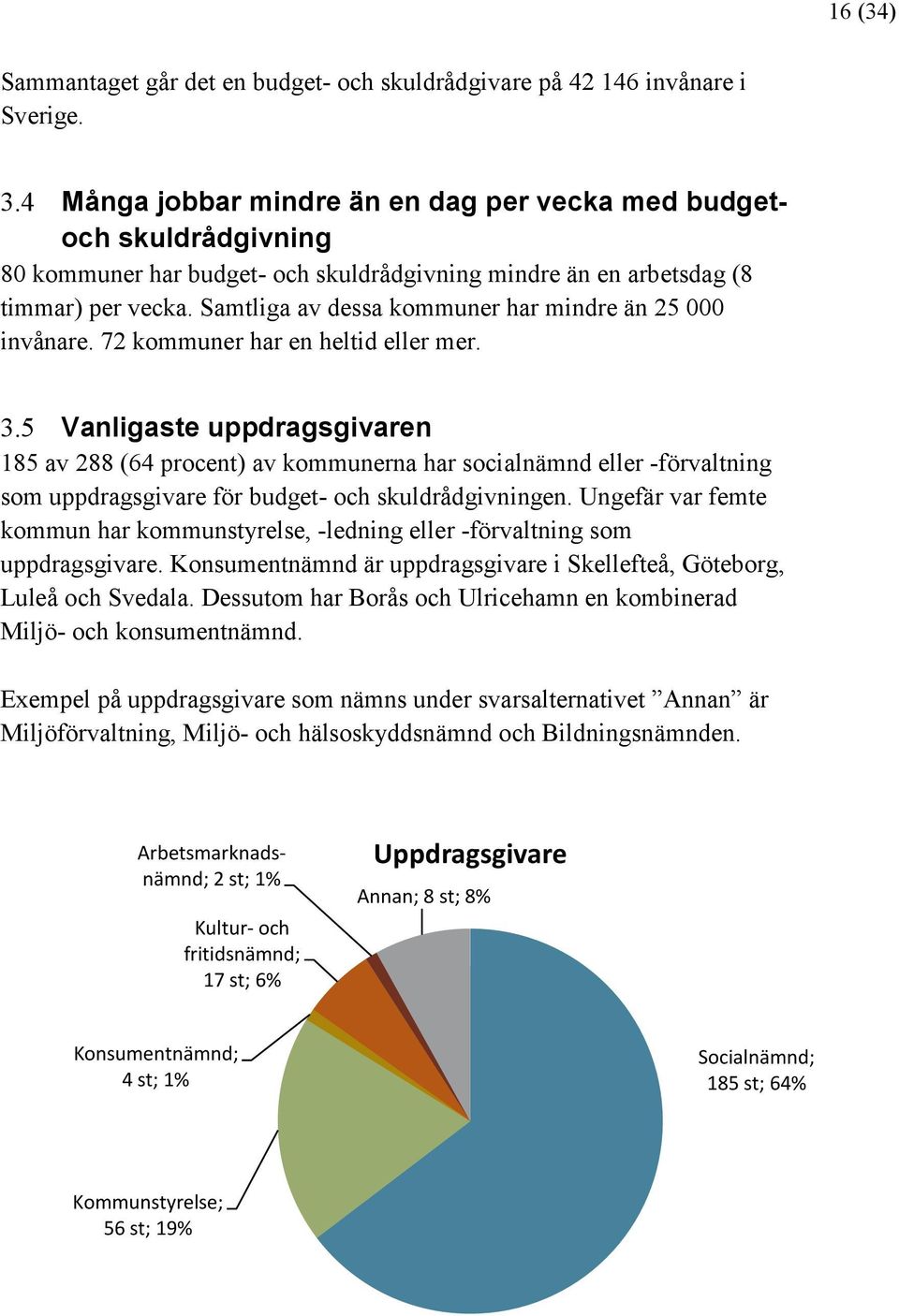 Samtliga av dessa kommuner har mindre än 25 000 invånare. 72 kommuner har en heltid eller mer. 3.