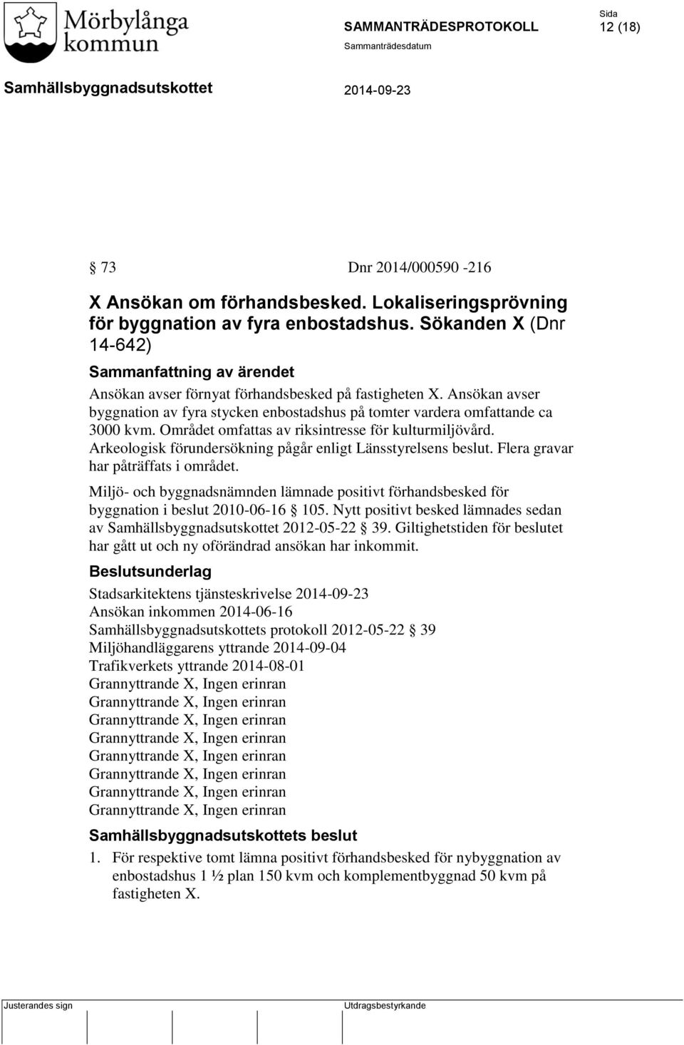 Området omfattas av riksintresse för kulturmiljövård. Arkeologisk förundersökning pågår enligt Länsstyrelsens beslut. Flera gravar har påträffats i området.