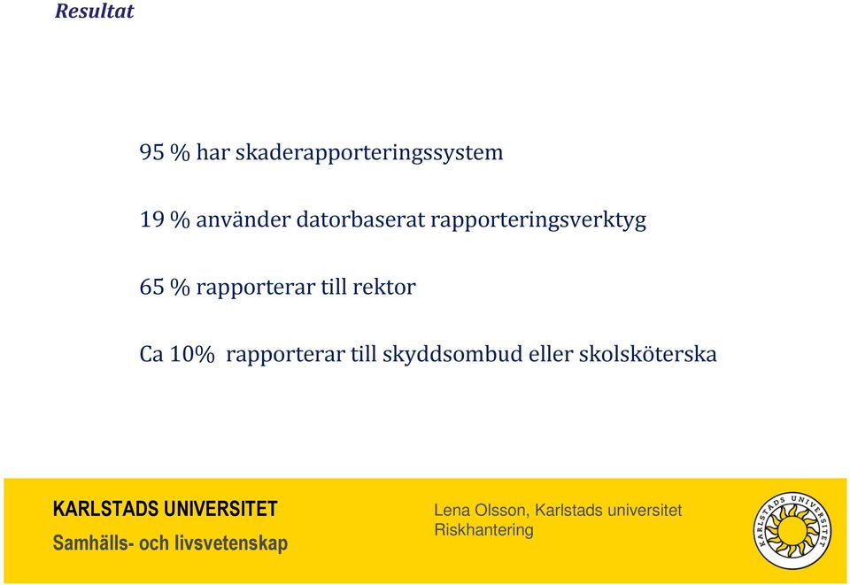 rapporteringsverktyg 65 % rapporterar till