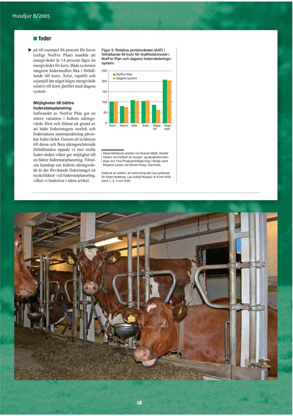 Möjligheter till bättre foderstatsplanering Införandet av NorFor Plan ger en större variation i fodrets näringsvärde först och främst på grund av att både foderintagets storlek och foderstatens