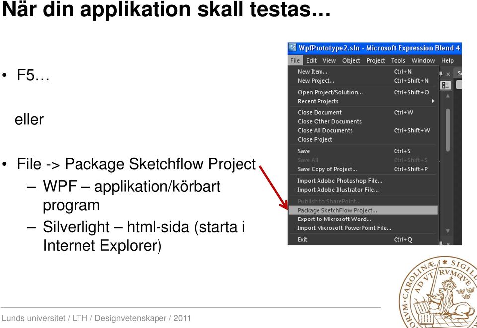 Project WPF applikation/körbart program